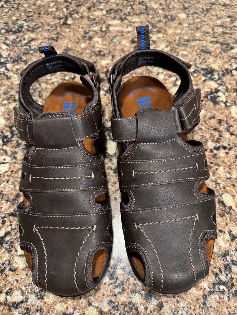 Nunn Bush Dark Brown Men's Closed-Toe Leather Sandals